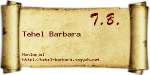 Tehel Barbara névjegykártya